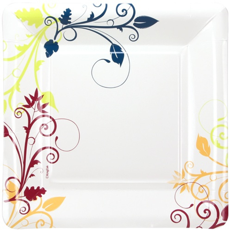 Hanna K. Signature 10.25" Bella Vite Square Paper Plate 12 Ct