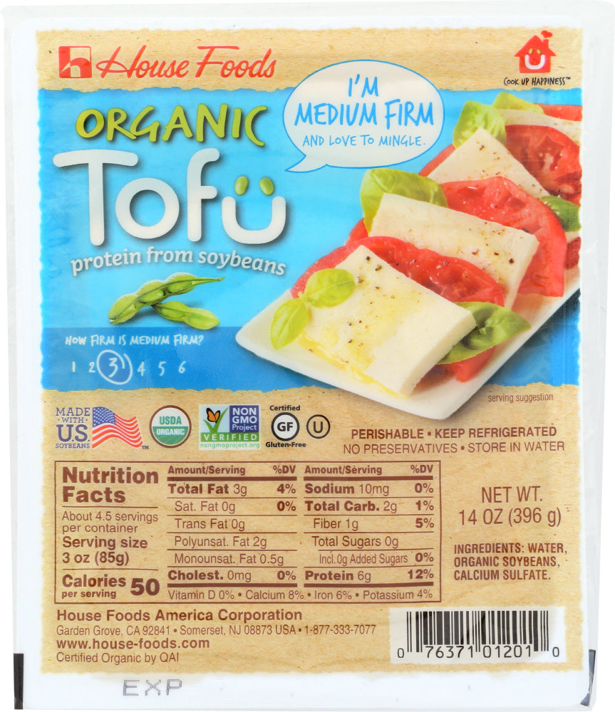 House Foods Tofu, Organic, Medium Firm 3