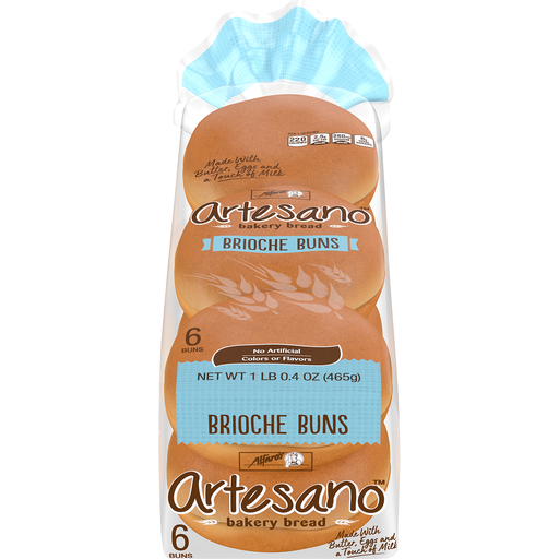 Alfaro's Artesano Brioche Buns, 6 Ct, 16.4 Oz