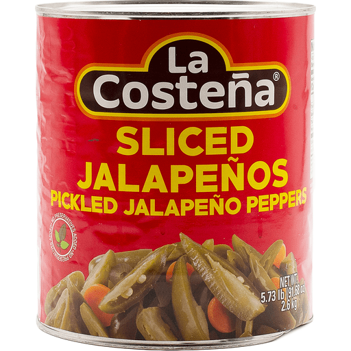 La Costena Green Pickled Sliced Jalapeno Peppers 91.7 Oz. Can