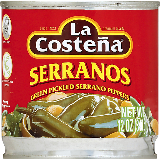 La Costena Costeña Green Pickled Serrano Peppers 12 Oz. Can