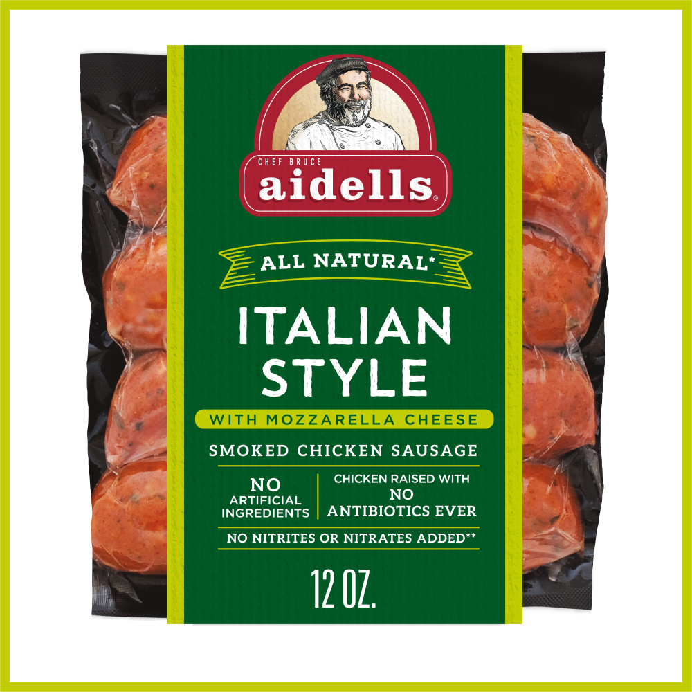 Aidells Italian Style With Mozzarella Cheese Smoked Chicken Sausage - 12oz/4ct