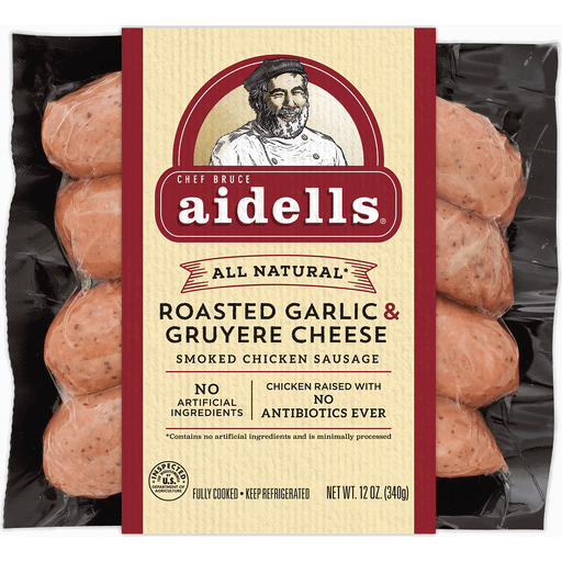 Aidells Smoked Chicken Sausage Roasted Garlic & Gruyere Cheese