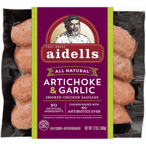 Aidells Sausage, Smoked Chicken, Artichoke & Garlic 12 Oz