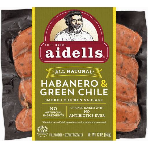 Aidells Sausage, Smoked Chicken, Habanero & Green Chile 12 Oz