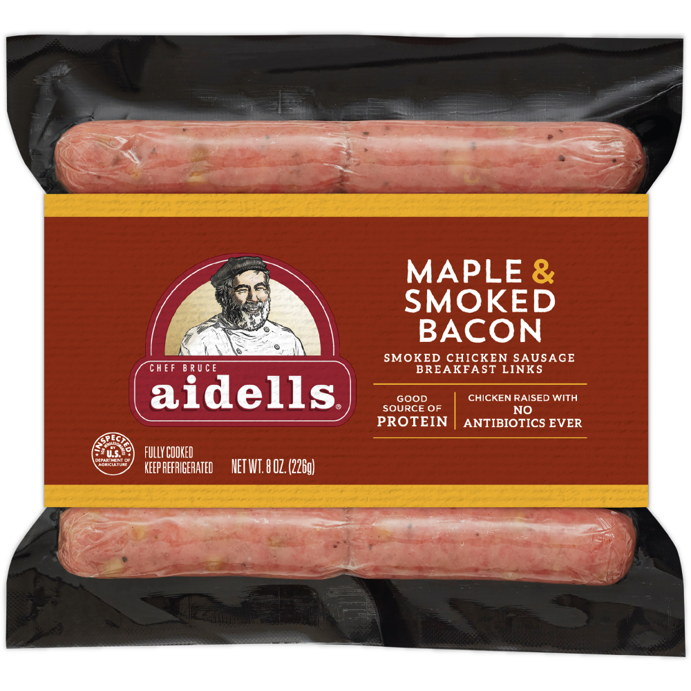 Aidells Maple Smoked Bacon Breakfast Sausage Links