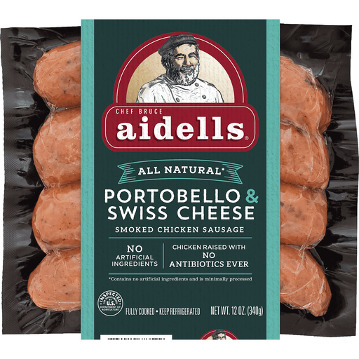 Aidells Portobello & Swiss Cheese Smoked Chicken Sausage