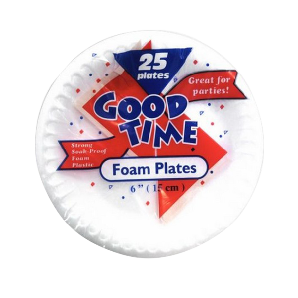 B001hkrbv8 Good Time 6" Foam Plate 25ct-30