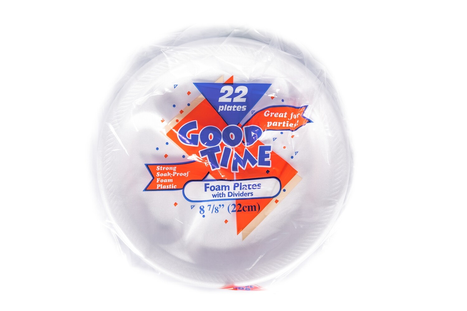 D.a International Good Time Foam Plate Div8 7/8in 22ct