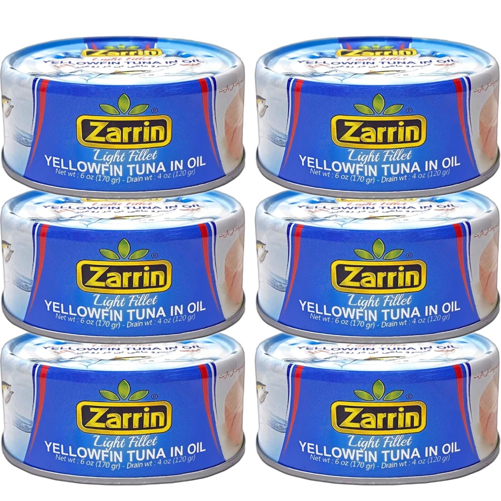 Zarrin Yellowfin Tuna In Oil, Prime Light Fillet, 6 Oz Can