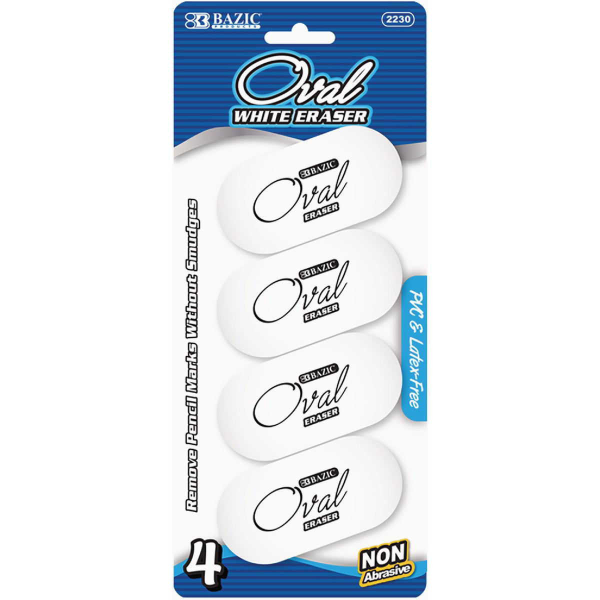 Bazic Products 2230 White Oval Eraser