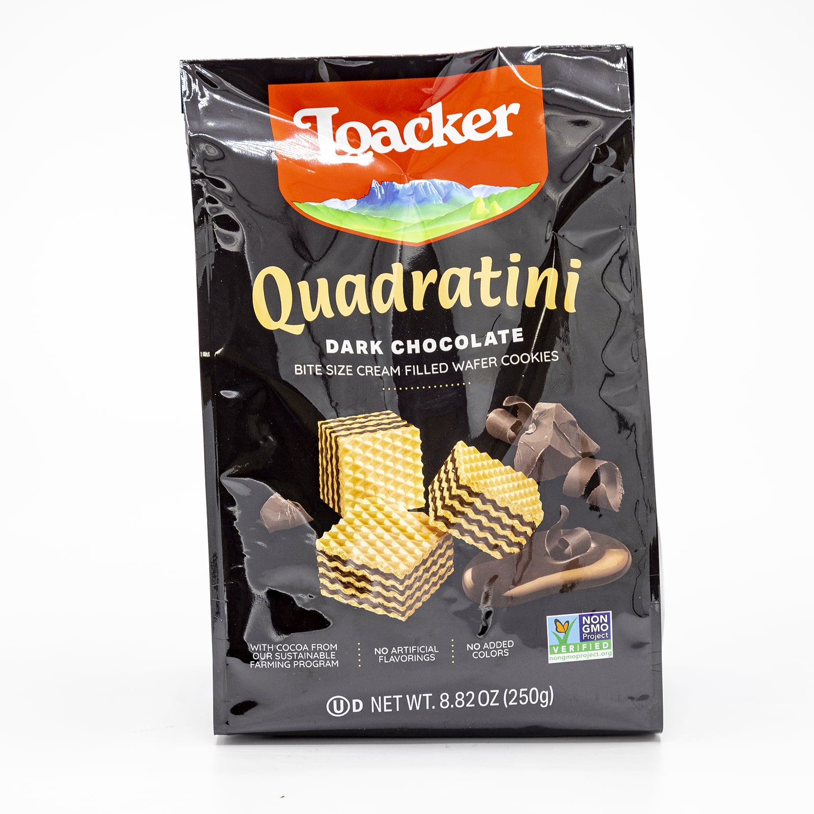 Loacker Quadratini Dark Chocolate Bite Size Wafer Cookies 8.82 Oz