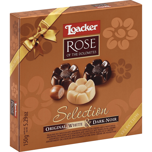 Loacker Selection Chocolate, Rose Of The Dolomites, Original, White & Dark-Noir