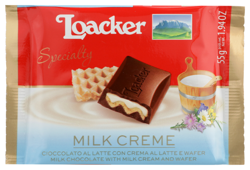 Loacker Milk Choc Bar W/cream & Wafer