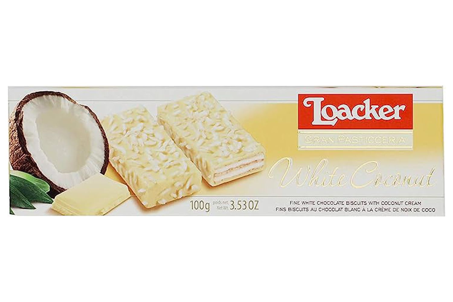 Loacker Patisserie White Coconut, 3.53 Oz