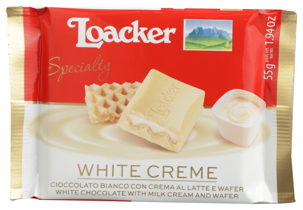 Loacker Chocolate White Creme Bar 55g, 1.94 Oz