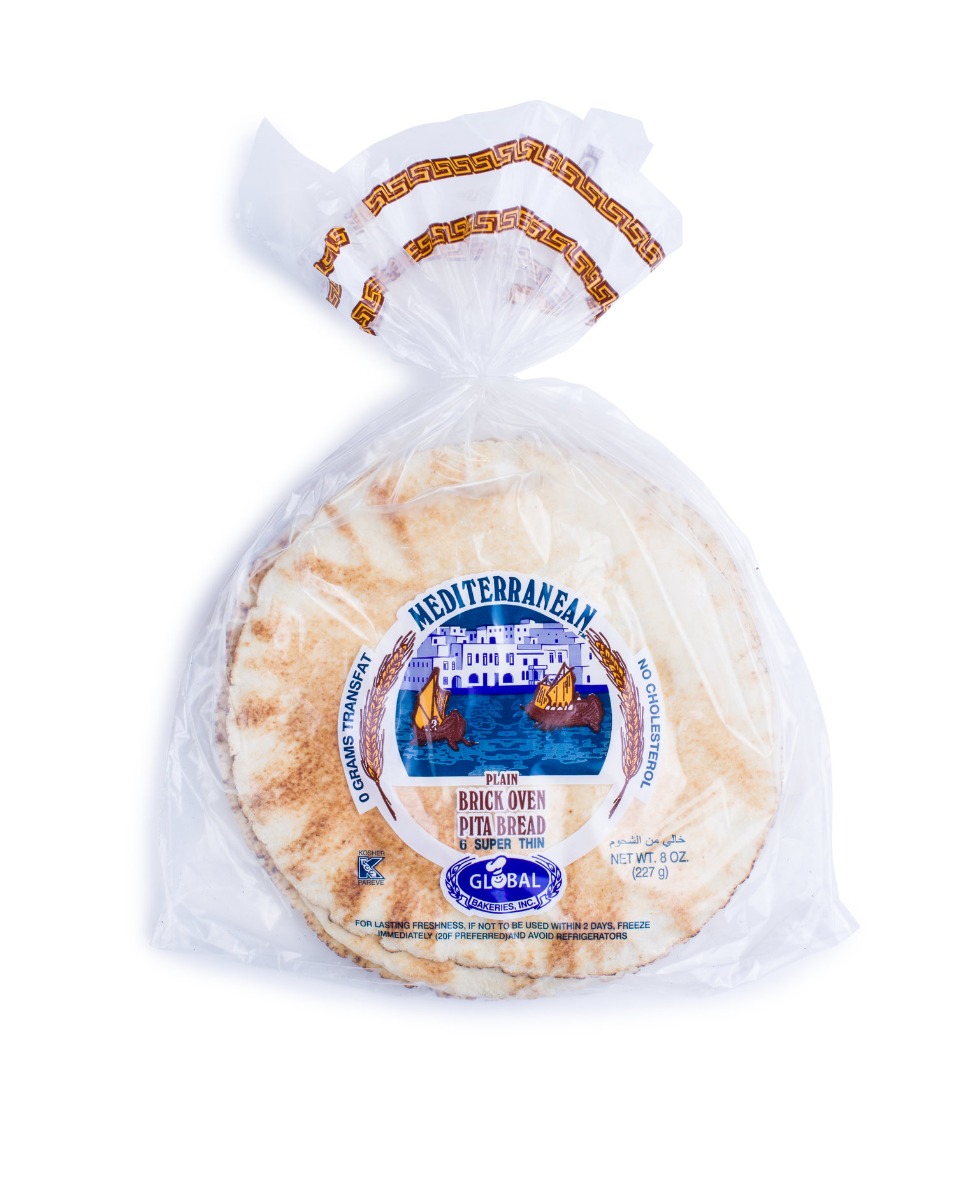 Global Pita Medtranean Thin 6Pc, 8 Oz