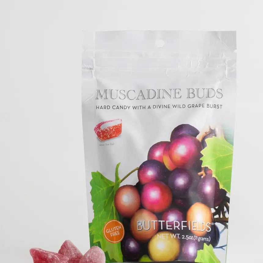 Butterfields Butterfield Candy Muscadine Buds, 2.5oz Pouch