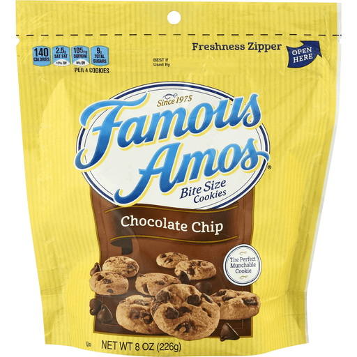 Famous Amos Bite Size Chocolate Chip Cookies 8 Oz