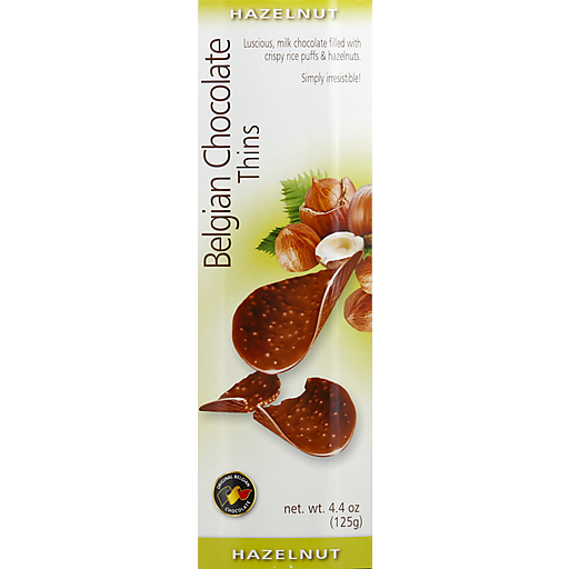 Royal Chocolates Belgian Chocolate Thins Hazelnut 4.4 Oz - 12ct Case