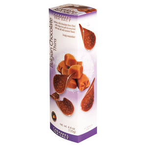 Belgian Chocolate Thins Caramel Sea Salt 4.4 Oz Box