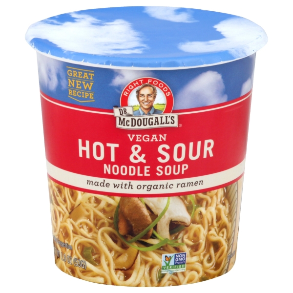 Dr. McDougall's Vegan Hot And Sour Noodle Soup Cup - Case Of 6/1.9 Oz