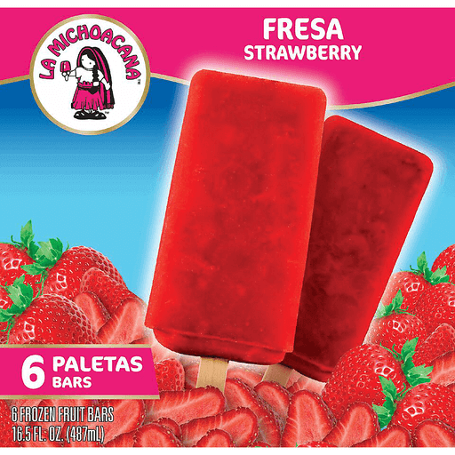 Michoacana Helados Mexico Frozen Fruit Bars, Strawberry