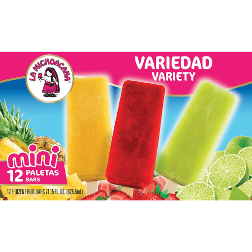 La Michoacana Frozen Fruit Bars, Pineapple, Strawberry & Lime, Mini