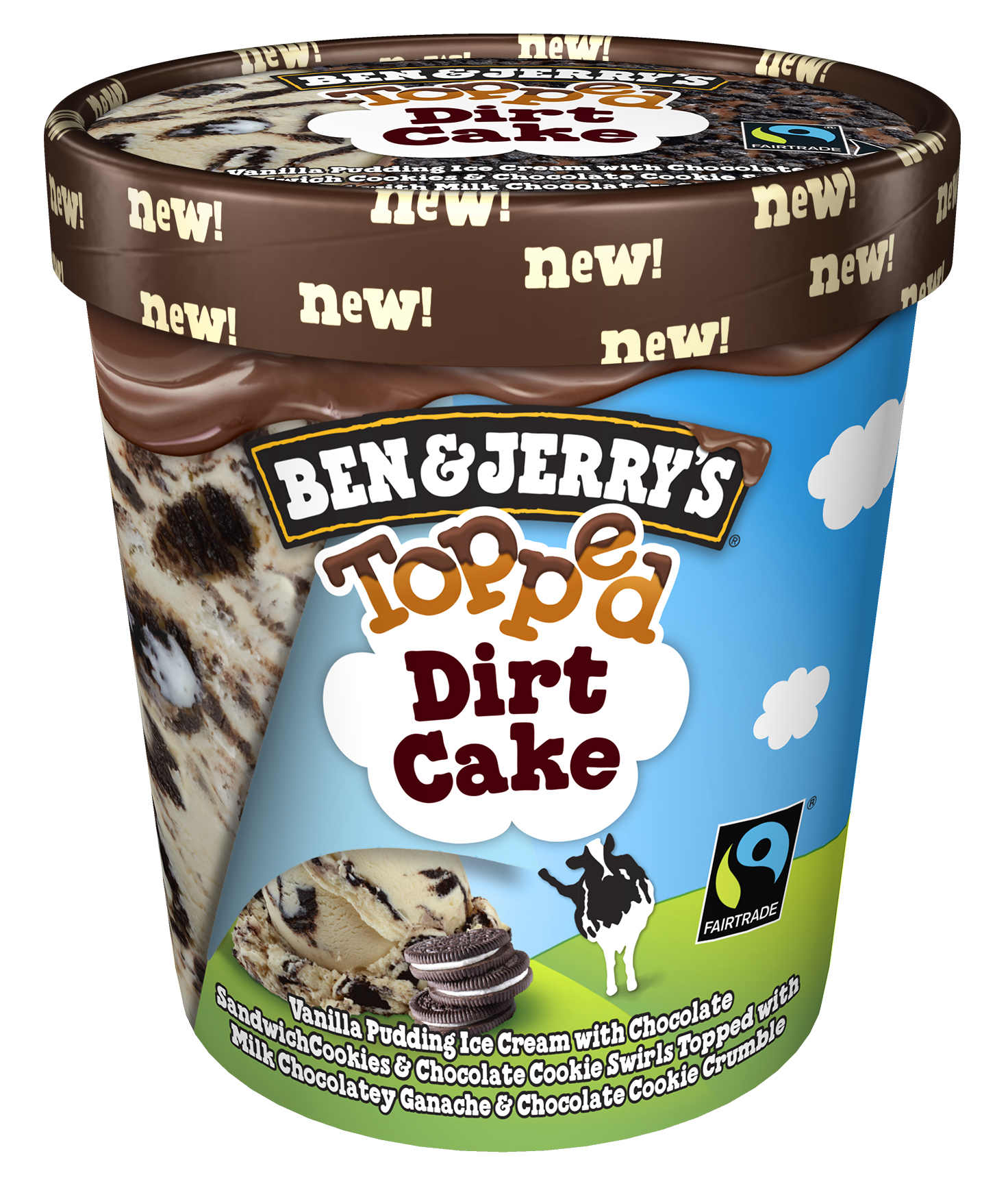 Ben & Jerry's Ice Cream, Dirt Cake, Topped 15.2 Fl Oz
