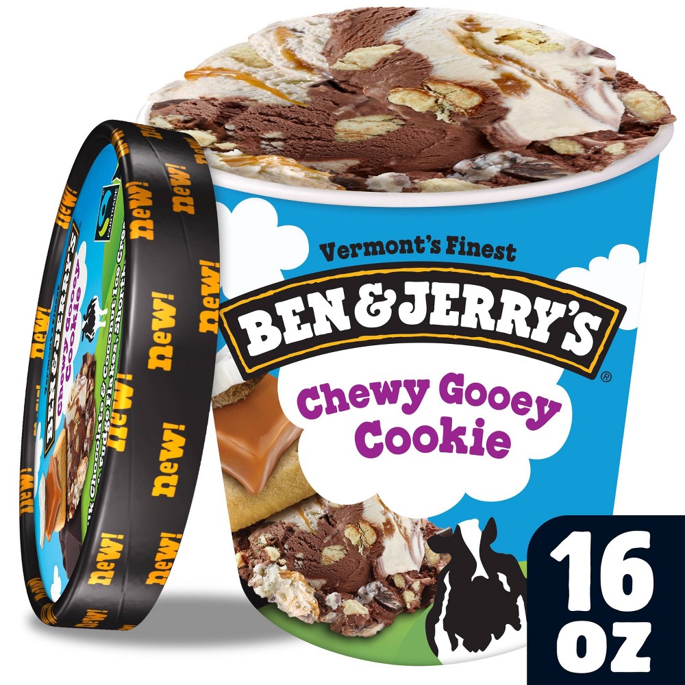 Ben & Jerry's Chewy Gooey Cookie Ice Cream 1 Pt