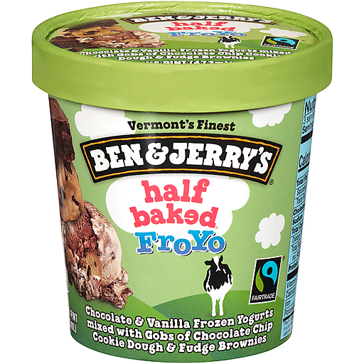 Ben & Jerry's Half Baked Fro Yo Frozen Yogurt 1 Pt. Carton