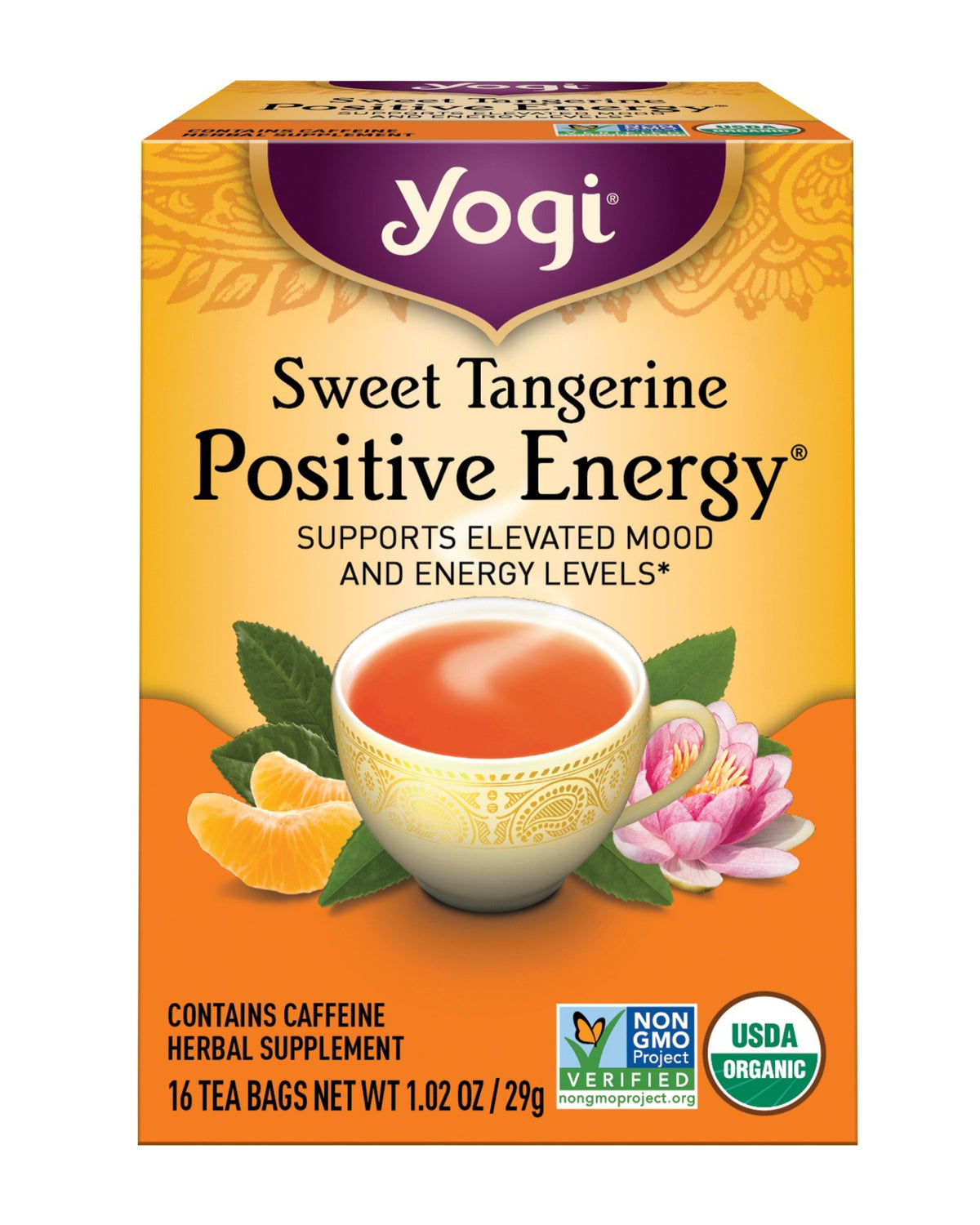 Yogi Herbal Supplement, Sweet Tangerine, Positive Energy, Tea Bags