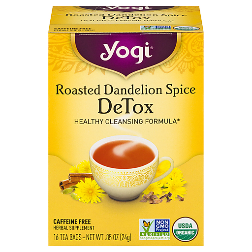 Yogi Detox Caffeine Free Tea Bags Roasted Dandelion Spice Herbal Supplement