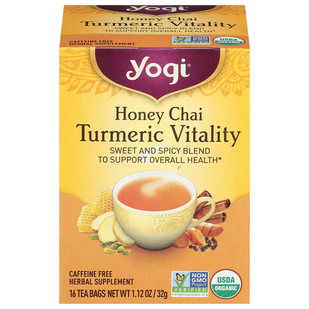 Yogi Caffeine Free Organic Honey Chai Turmeric Vitality -- 16 Tea Bags