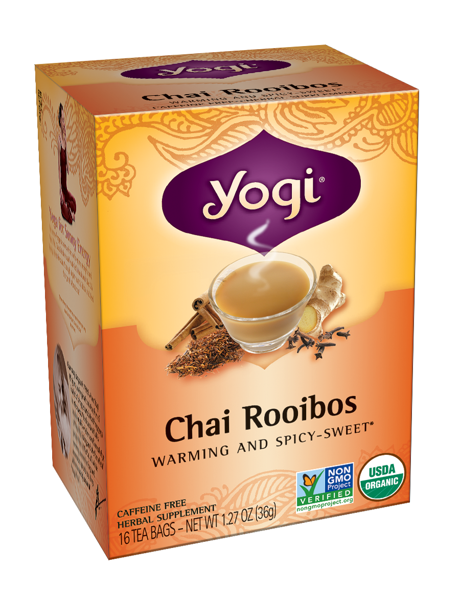 Yogi Organic Rooibos Herbal Supplement Chai Tea, 16 Tea Bags -- 6 Per Case