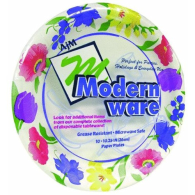 AJM Modernware 10.06 Inches Heavy Duty Paper Plates