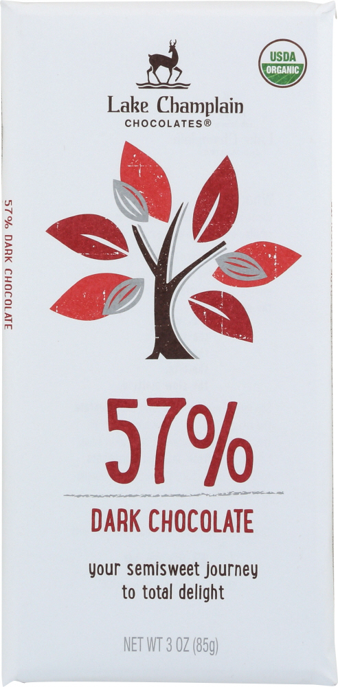 Lake Champlain Chocolates Dark Chocolate, Organic, 57% Cocoa