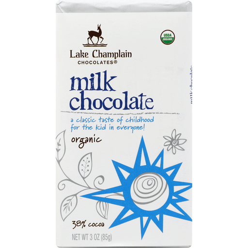 Lake Champlain Chocolates Chocolate Bar Milk 38% Cocoa, 3 Oz