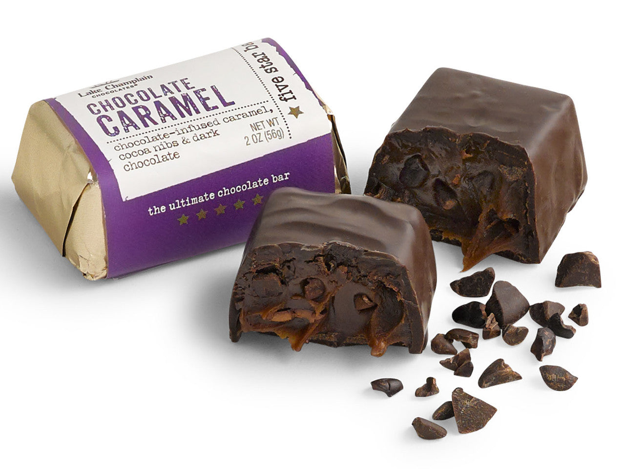 Lake Champlain Chocolates Caramel Five Star Dark Chocolate Bar 2oz
