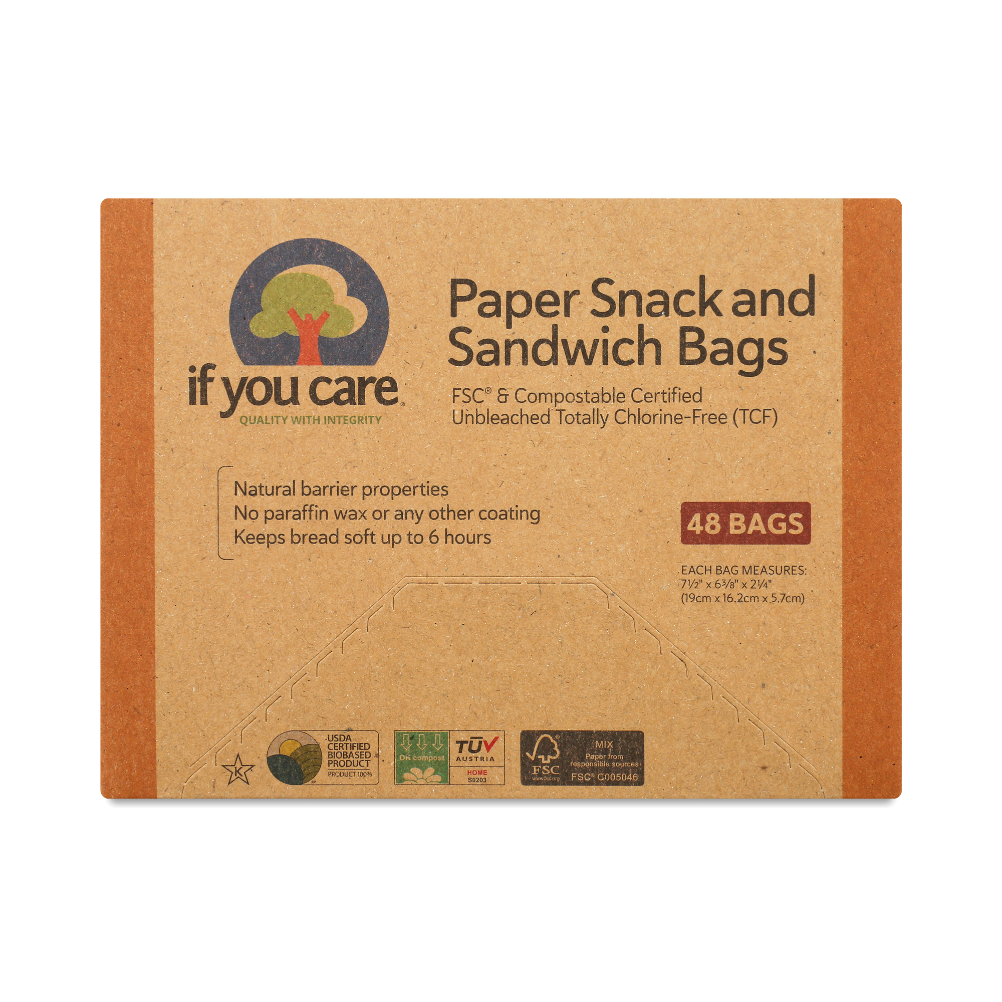 If You Care Unbleached Paper Sandwich And Snack Bags