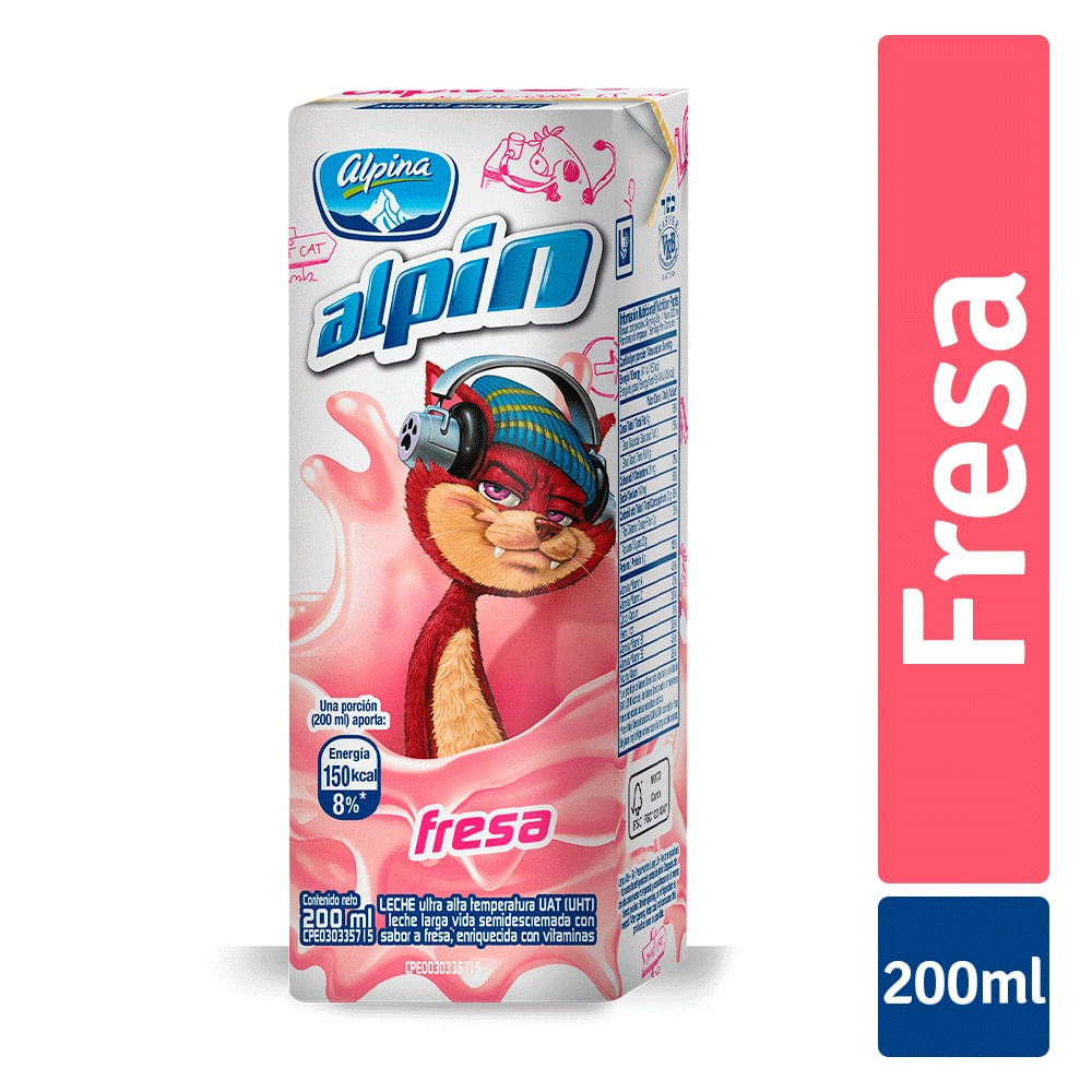 Alpina Leche Alpin Fresa X 200Ml