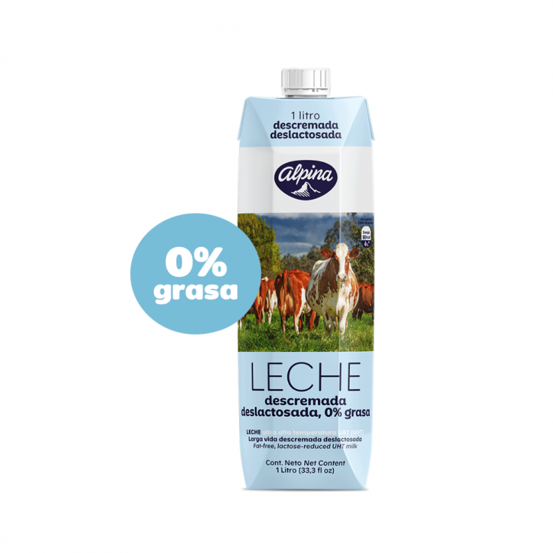 Alpina Leche Descremada Deslactosada Caja 1000 Ml