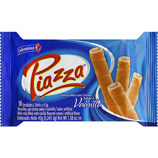 Piazza Wafer Rolls, With Vanilla Flavored Cream