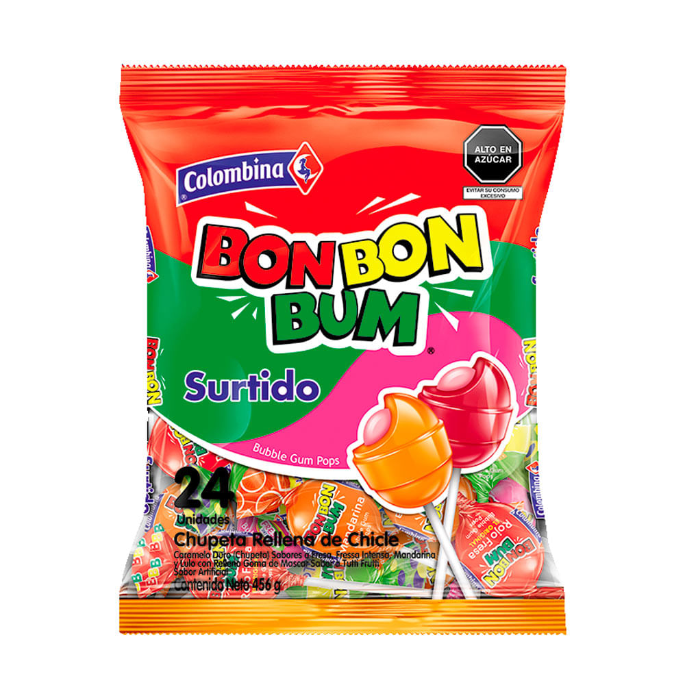 Bon Bon Bum Chupetes Surtido 24un