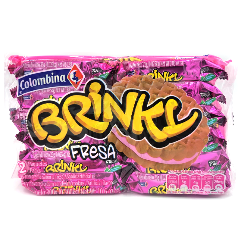 Brinky Cookies, Sandwich, Strawberry Flavored Cream