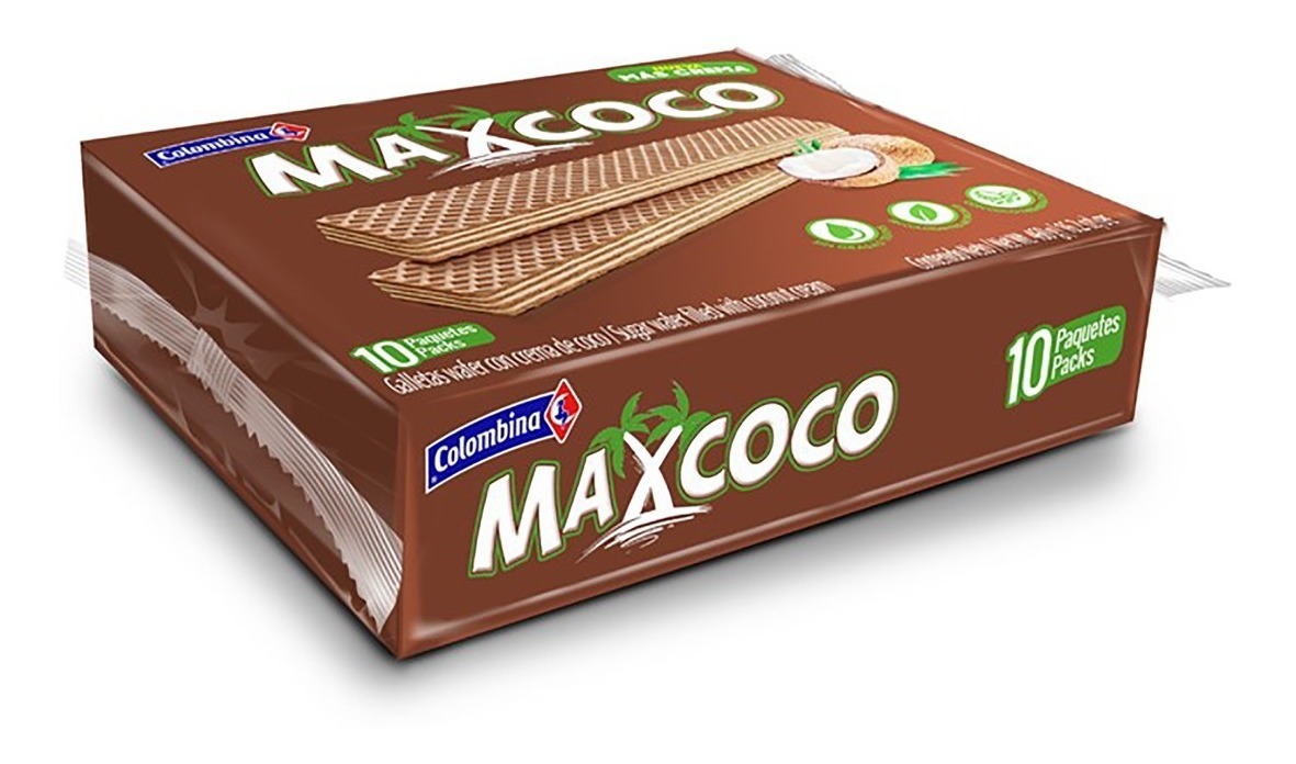 Colombina Galleta Max Coco Wafer 10 Unidades