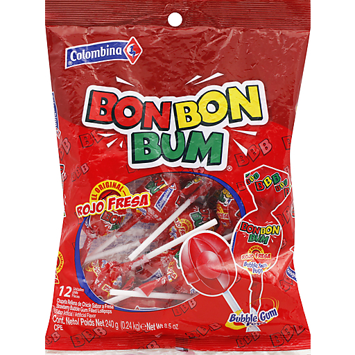 Colombina Bubble Gum Pops, Strawberry