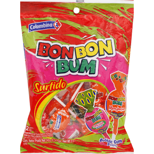 Colombina Bubble Gum Pops, Assorted