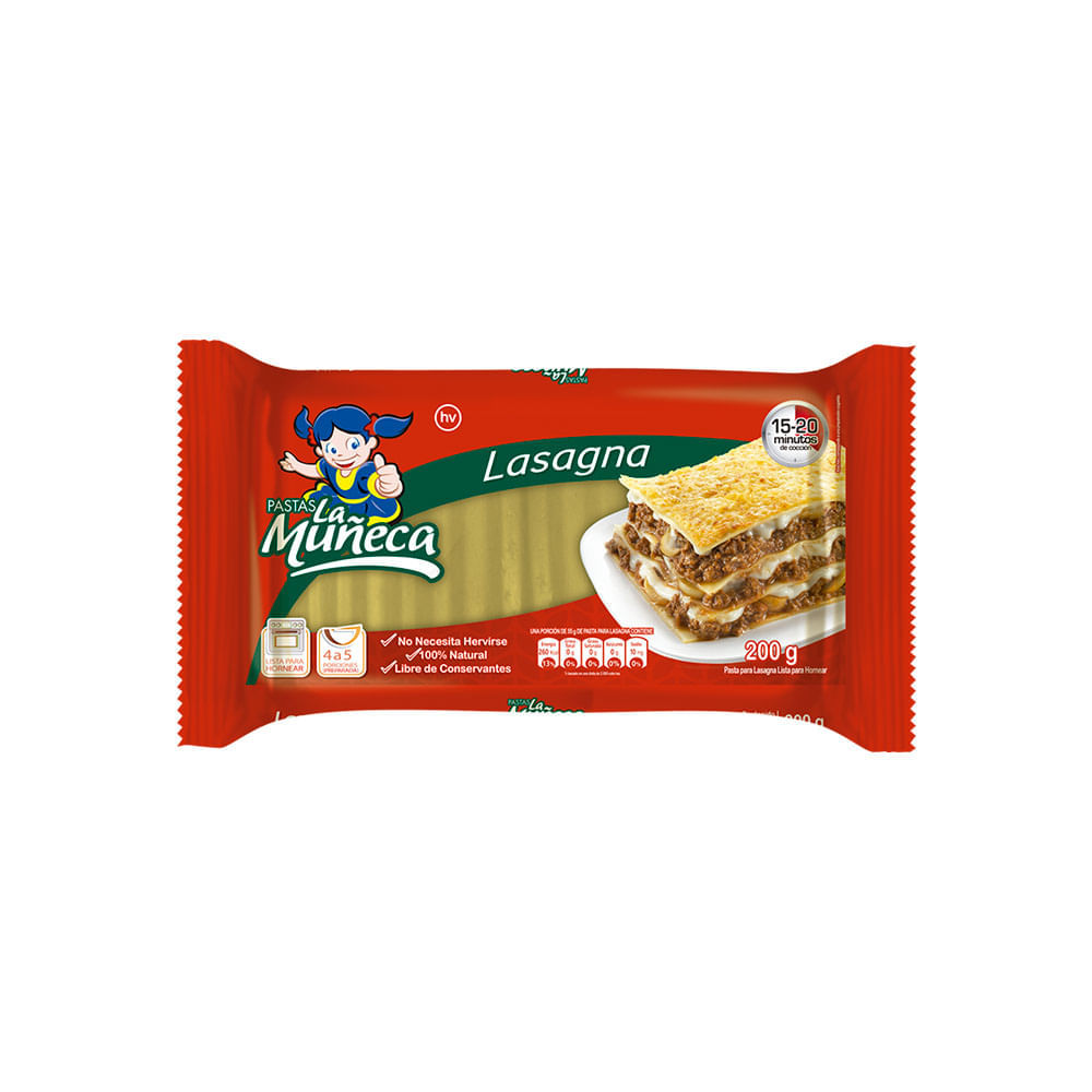 La Muneca Pasta Lasagna Pasta Muñeca X200g