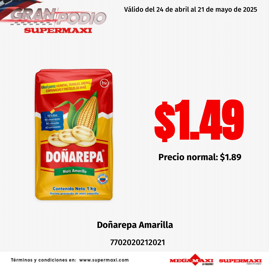 Doñarepa Harina De Maíz Amarilla 1Kg